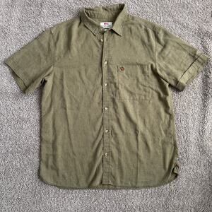 Fjallraven Men’s Ovik Travel Green Button Up Shirt Size Large